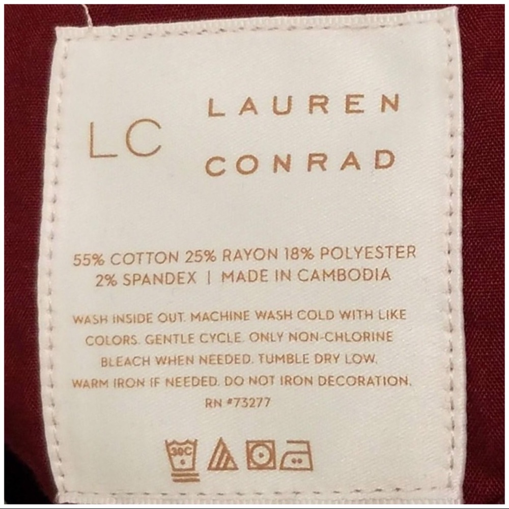 LC LAUREN CONRAD Stretch Wine Skinny Jeans NWT - Picture 6 of 8
